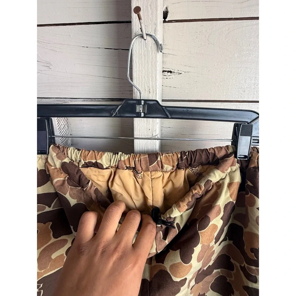 Vintage Cabelas Duck Camo Hunting Pants Mens Large Made in USA Brown Camouflage